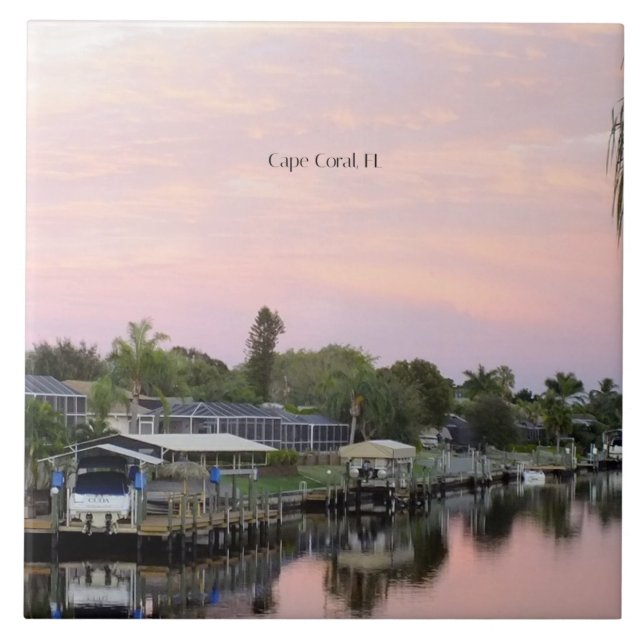 Cape Coral, Florida canal Ceramic Tile (Front)