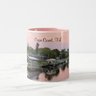 Cape Coral, Florida canal, Two-Tone Coffee Mug