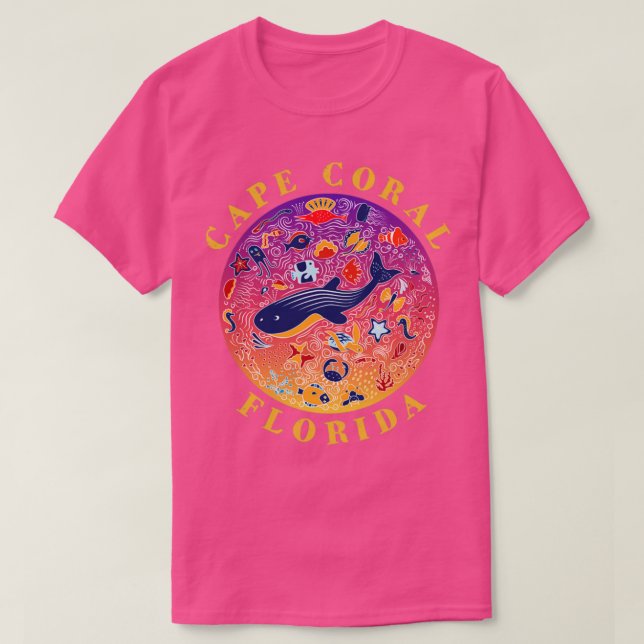 Cape Coral Florida Cut Sea Life Souvenir T-Shirt (Design Front)