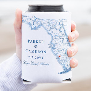 Cape Coral Florida Map Elegant Wedding Favor Can Cooler