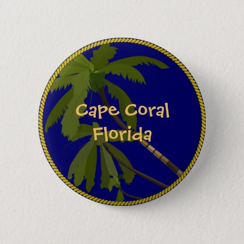 Cape Coral Florida palm tree buttonlapel pin