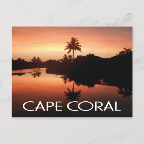 Cape Coral Florida Sunset Postcard
