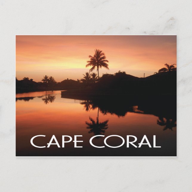 Cape Coral Florida Sunset Postcard (Front)