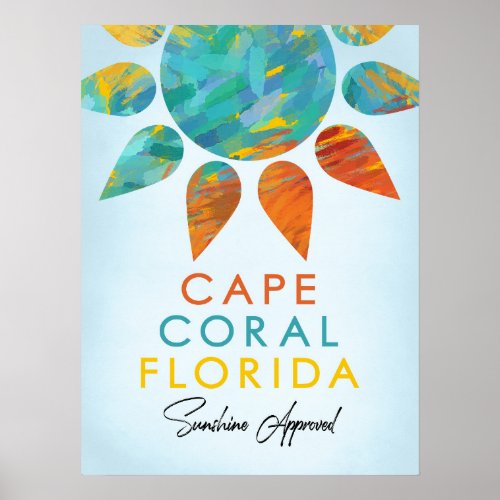 Cape Coral Florida Sunshine Travel Poster