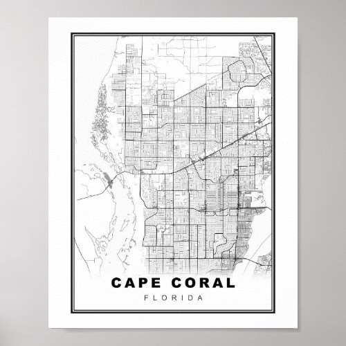 Cape Coral Map Poster