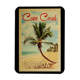 Cape Coral Palm Tree Vintage Travel Magnet