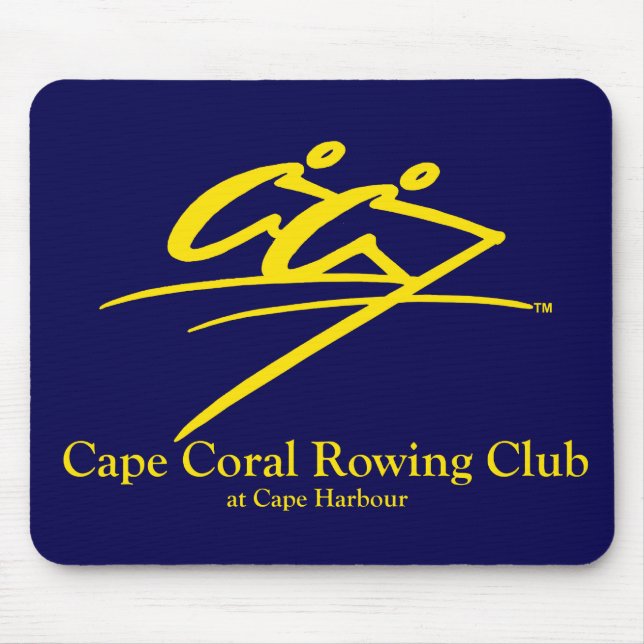 Cape Coral Rowing Club Logo Navy/Gold (Official) Mouse Pad (Front)
