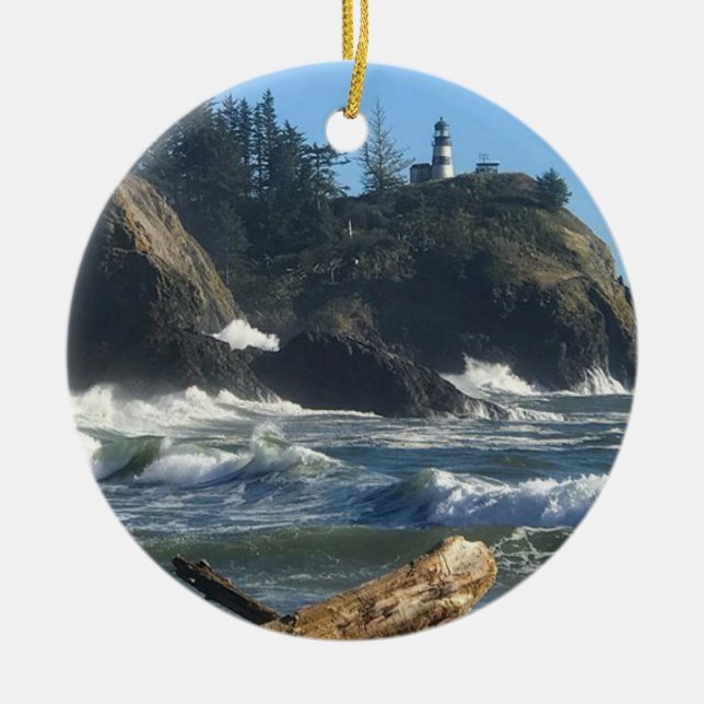 Cape Disappointment Lighthouse, WA Ceramic Ornament (Front)