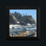 Cape Disappointment Lighthouse, WA Gift Box<br><div class="desc">A beautiful autumn afternoon in October 2017. View from the jetty of stormy waves & the lighthouse standing strong in the background. Cape Disappoint State Park,  Ilwaco,  Washington.</div>