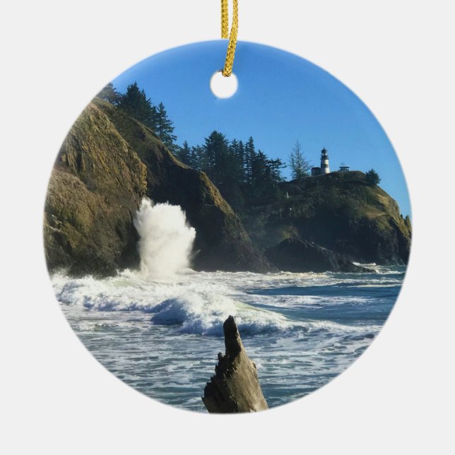 Cape Disappointment Lighthouse, Washington Ceramic Ornament (Front)