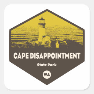 Cape Disappointment State Park Washington Square Sticker