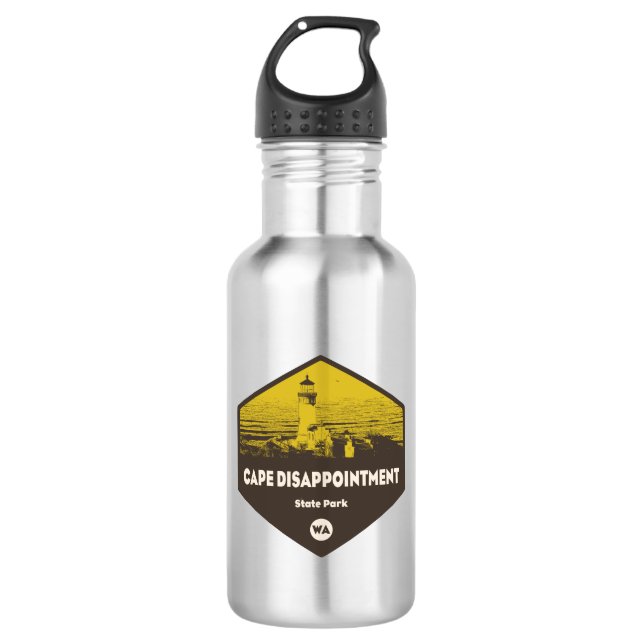 Cape Disappointment State Park Washington Stainless Steel Water Bottle (Front)