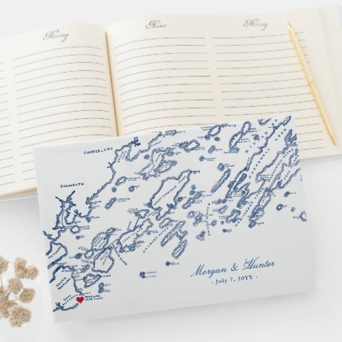 Cape Elizabeth Maine Casco Bay Wedding Guest Book