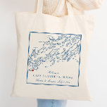 Cape Elizabeth Maine Destination Wedding Welcome Tote Bag<br><div class="desc">These Cape Elizabeth, Maine map tote bags are perfect to welcome your out of town guests to your Inn By The Sea wedding with welcome bag goodies, or customize them for your wedding party. Move the heart by clicking "Edit Using design tool" under "Personalize". Map includes Cape Elizabeth, Portland, Cumberland,...</div>