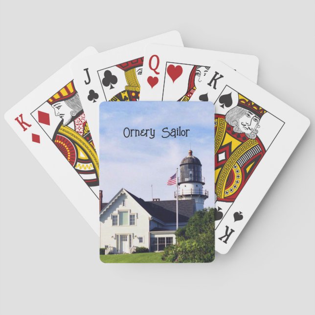 Cape Elizabeth Maine Lighthouse Photo personalize Poker Cards (Back)