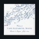 Cape Elizabeth Maine Map Elegant Wedding Favor Magnet<br><div class="desc">Quick and Easy ordering! These Cape Elizabeth, Maine map wedding magnets are perfect to welcome your out of town guests with welcome bag favors, or customize them for your wedding party. Perfect for weddings at Purpoodock Club or Inn by the Sea. Move the heart by clicking "Edit Using design tool"...</div>