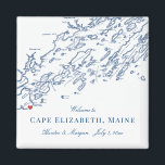 Cape Elizabeth Maine Map Elegant Wedding Favor Magnet<br><div class="desc">Quick and Easy ordering! These Cape Elizabeth, Maine map wedding magnets are perfect to welcome your out of town guests with welcome bag favors, or customize them for your wedding party. Perfect for weddings at Purpoodock Club or Inn by the Sea. Move the heart by clicking "Edit Using design tool"...</div>
