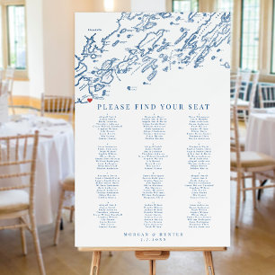 Cape Elizabeth Maine Map Wedding Seating Chart Foam Board