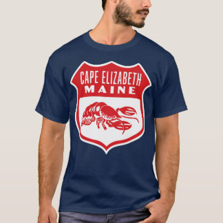 Cape Elizabeth Maine Retro  Shield Red T-Shirt