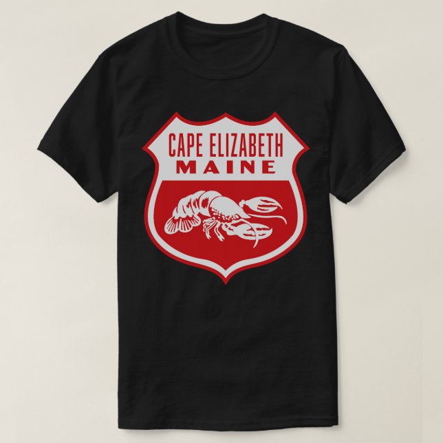 Cape Elizabeth Maine Retro  Shield White T-Shirt (Design Front)