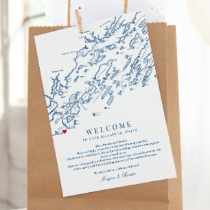 Cape Elizabeth Maine Wedding Welcome Itinerary Thank You Card