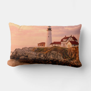 Cape Elizabeth   Portland Head Light   Maine Lumbar Pillow