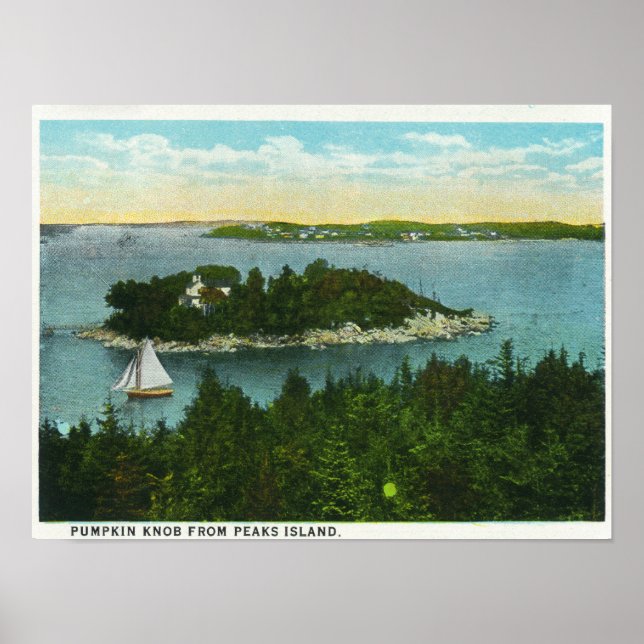 Cape Elizabeth View of Two Lighthouses Poster (Front)
