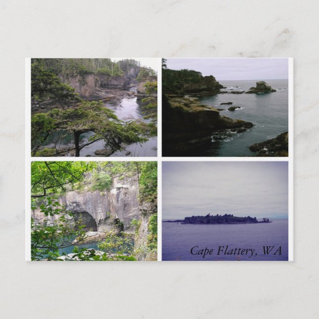 Cape Flattery horizontal collage postcard (Front)
