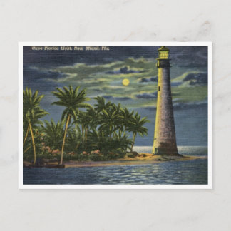 Cape Florida Light House, Miami, Florida Vintage Postcard