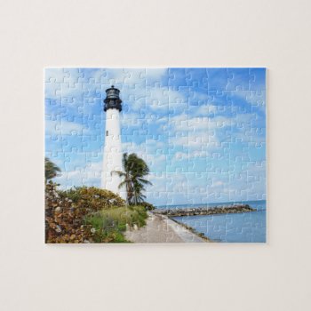 Cape Florida Lighthouse Jigsaw Puzzle by lighthouseenthusiast at Zazzle