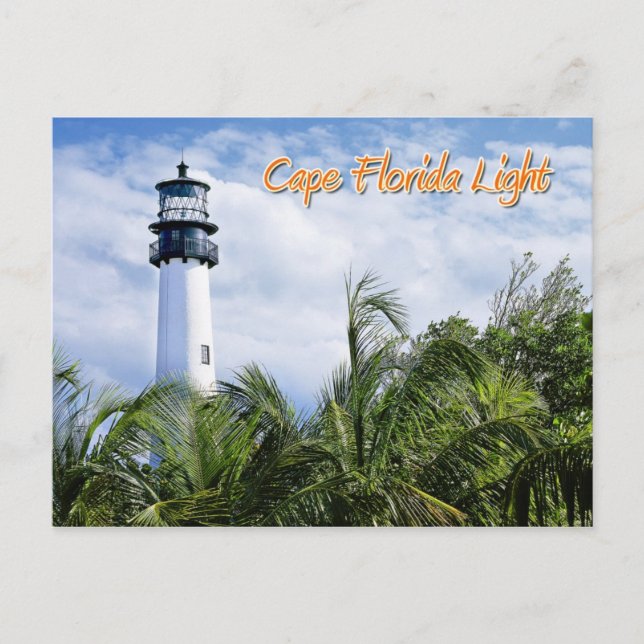 Cape Florida Lighthouse, Key Biscayne Postcard (Front)