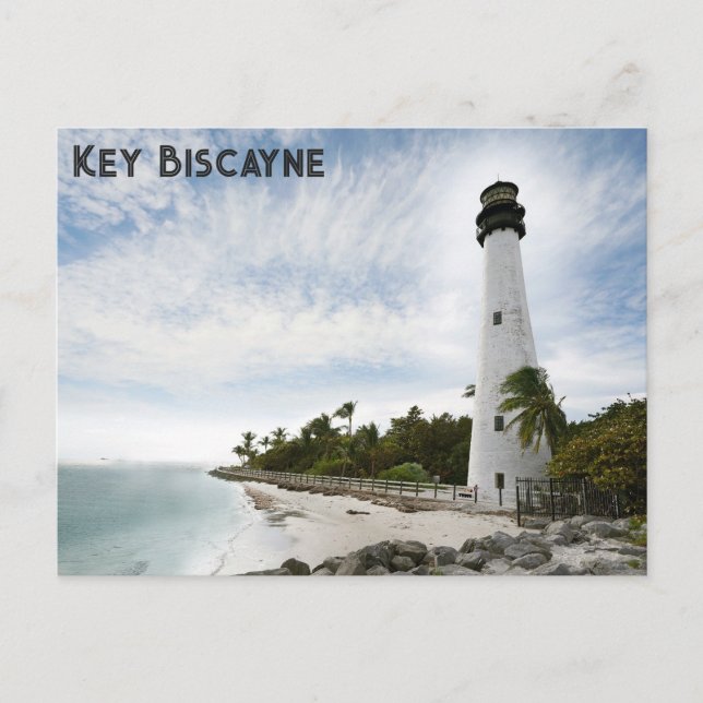 Cape Florida Lighthouse Key Biscayne Travel Postcard (Front)