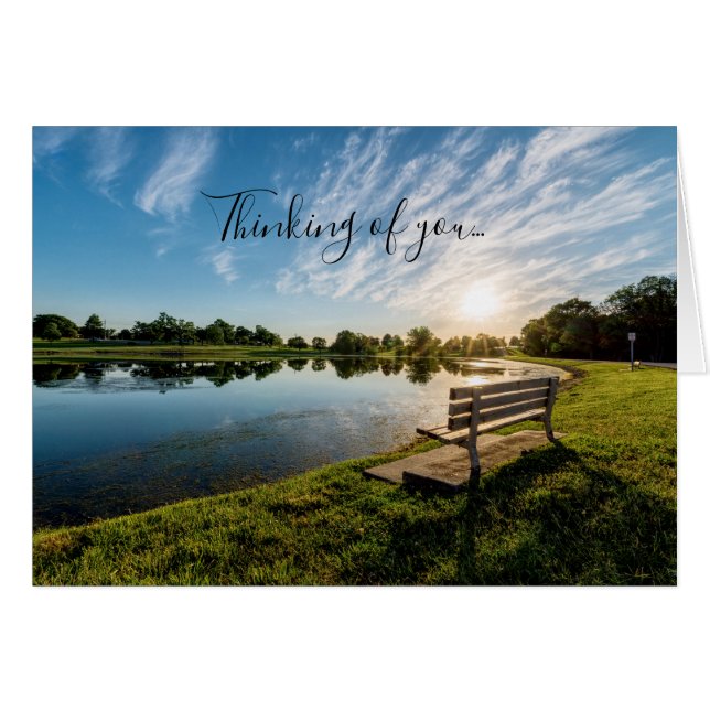 Cape Girardeau Cnty Park Bench Sunse Thinking Of U Cards (Front Horizontal)