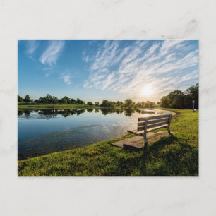 Cape Girardeau County Park Bench Sunset Postcard