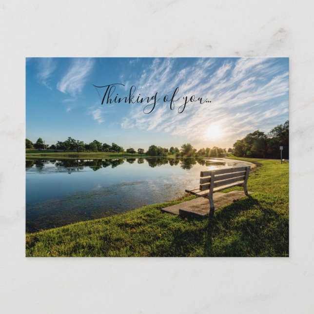 Cape Girardeau County Park Bench Thinking Of You Postcard (Front)