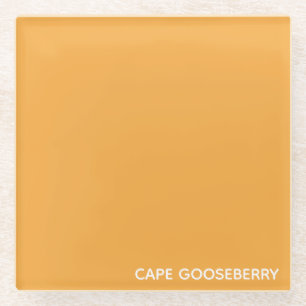 Cape Gooseberry yellow color name Glass Coaster