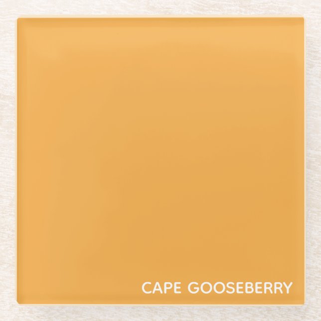 Cape Gooseberry yellow color name Glass Coaster (Front)
