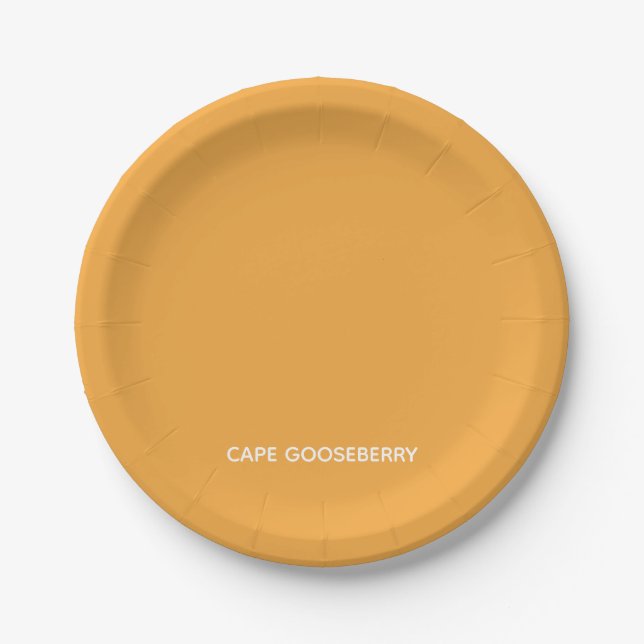 Cape Gooseberry yellow color name Paper Plates (Front)