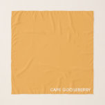 Cape Gooseberry yellow color name Scarf<br><div class="desc">Cape Gooseberry,  also known as Physalis,  is a plant of the nightshade family,  the berries of which grow inside a protective papery calyx.
Here,  the distinctive warm yellow color of the berry gives its name to one of Nomencolours' signature shades.</div>