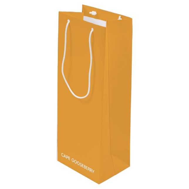 Cape Gooseberry yellow color name Wine Gift Bag (Front Angled)