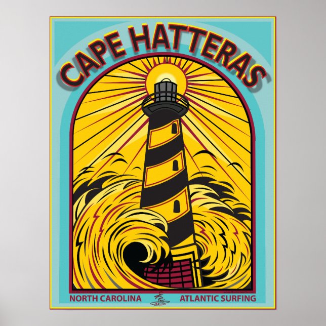 CAPE HATTERAS ATLANTIC SURFING NORTH CAROLINA POSTER (Front)