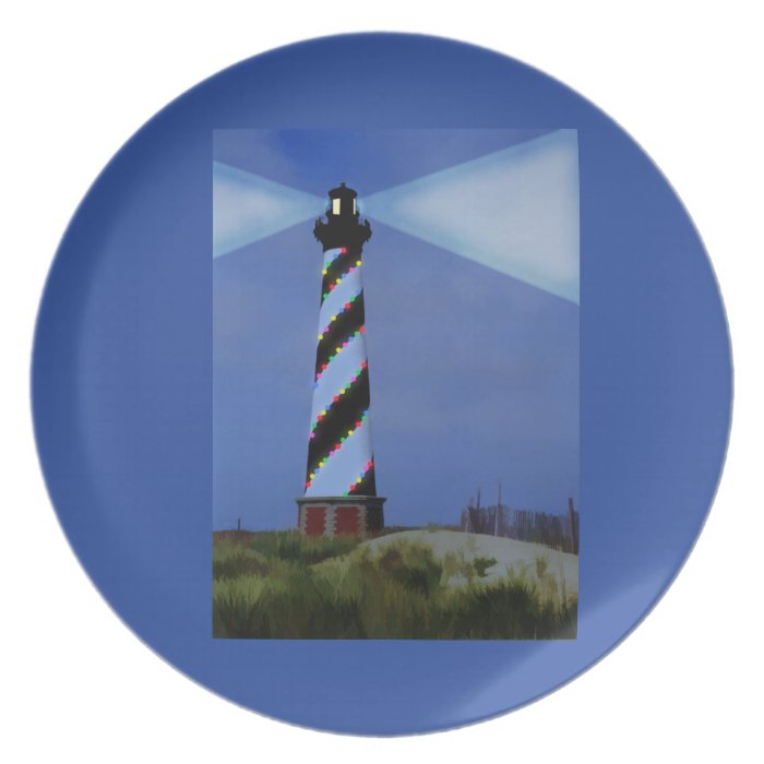 Cape Hatteras Lighthouse at Christmas Plate