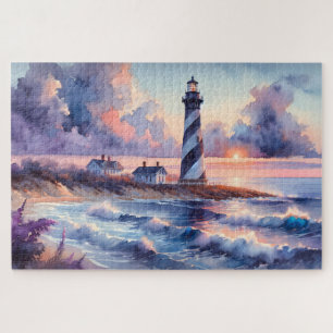 Cape Hatteras Lighthouse at Sunset Coastline Jigsaw Puzzle