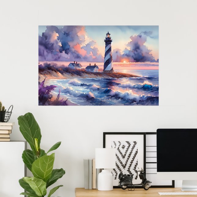 Cape Hatteras Lighthouse at Sunset Poster (Home Office)