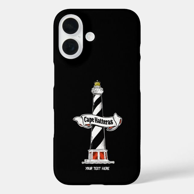 Cape Hatteras Lighthouse black and white Case-Mate iPhone Case (Back)