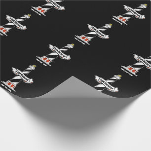 Cape Hatteras Lighthouse black and white Wrapping Paper