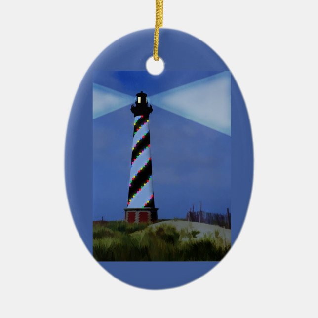 CApe Hatteras Lighthouse Ceramic Ornament (Front)