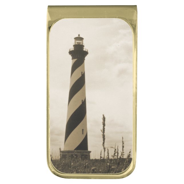 Cape Hatteras Lighthouse Gold Finish Money Clip (Front Vertical)