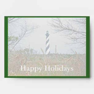 Cape Hatteras Lighthouse Happy Holidays Envelope