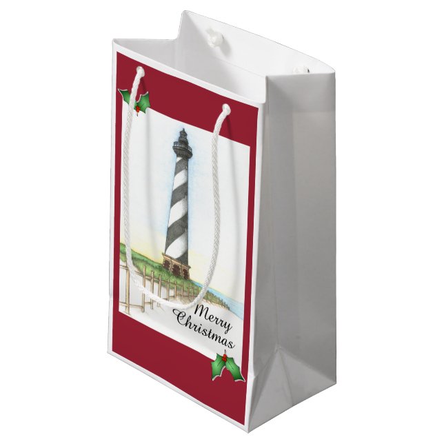 Cape Hatteras Lighthouse Holiday Gift Bag (Front Angled)
